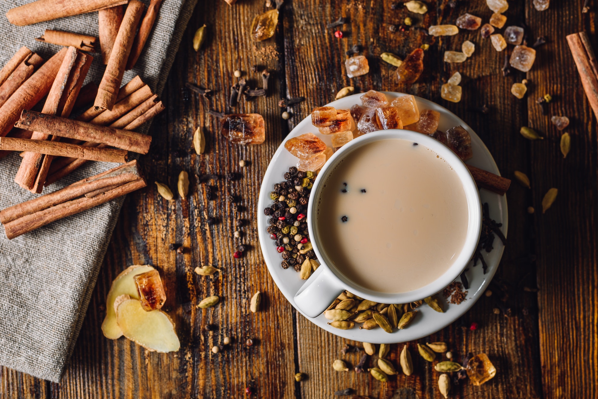 Cup of Masala Tea with Spices